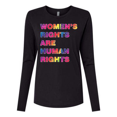 Colorful Women's Rights Are Human Rights Womens Cotton Relaxed Long Sleeve T-Shirt