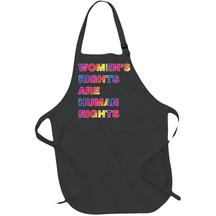 Colorful Women's Rights Are Human Rights Full-Length Apron With Pockets