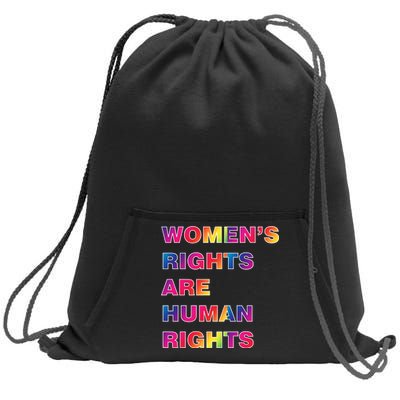 Colorful Women's Rights Are Human Rights Sweatshirt Cinch Pack Bag