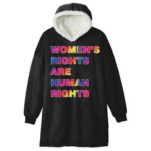 Colorful Women's Rights Are Human Rights Hooded Wearable Blanket