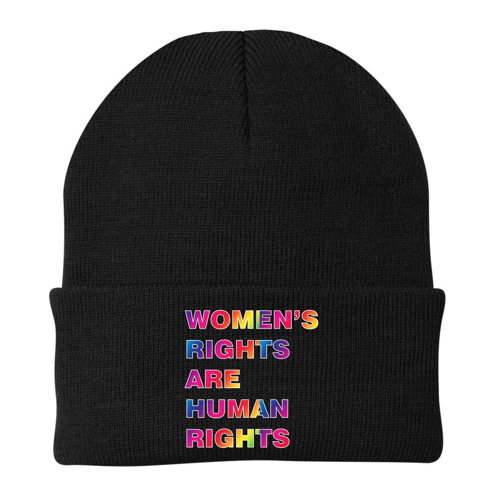 Colorful Women's Rights Are Human Rights Beanie