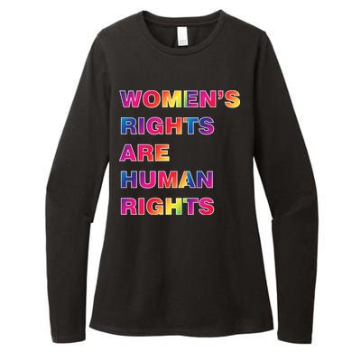 Colorful Women's Rights Are Human Rights Womens CVC Long Sleeve Shirt