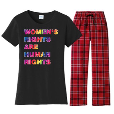 Colorful Women's Rights Are Human Rights Women's Flannel Pajama Set