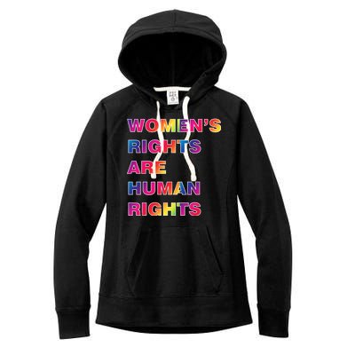 Colorful Women's Rights Are Human Rights Women's Fleece Hoodie