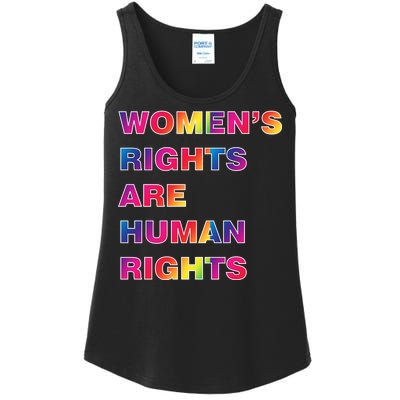 Colorful Women's Rights Are Human Rights Ladies Essential Tank