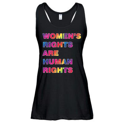 Colorful Women's Rights Are Human Rights Ladies Essential Flowy Tank