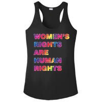 Colorful Women's Rights Are Human Rights Ladies PosiCharge Competitor Racerback Tank