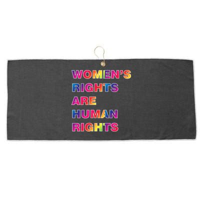 Colorful Women's Rights Are Human Rights Large Microfiber Waffle Golf Towel