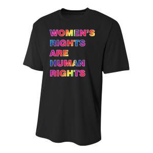 Colorful Women's Rights Are Human Rights Youth Performance Sprint T-Shirt