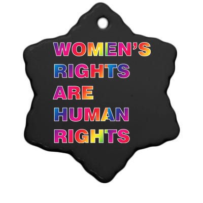 Colorful Women's Rights Are Human Rights Ceramic Star Ornament