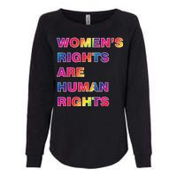 Colorful Women's Rights Are Human Rights Womens California Wash Sweatshirt