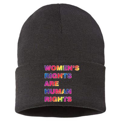 Colorful Women's Rights Are Human Rights Sustainable Knit Beanie