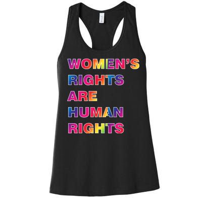 Colorful Women's Rights Are Human Rights Women's Racerback Tank