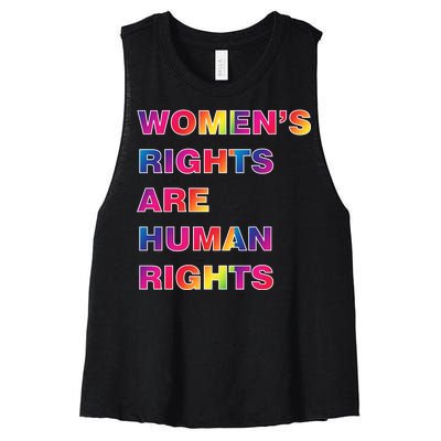 Colorful Women's Rights Are Human Rights Women's Racerback Cropped Tank