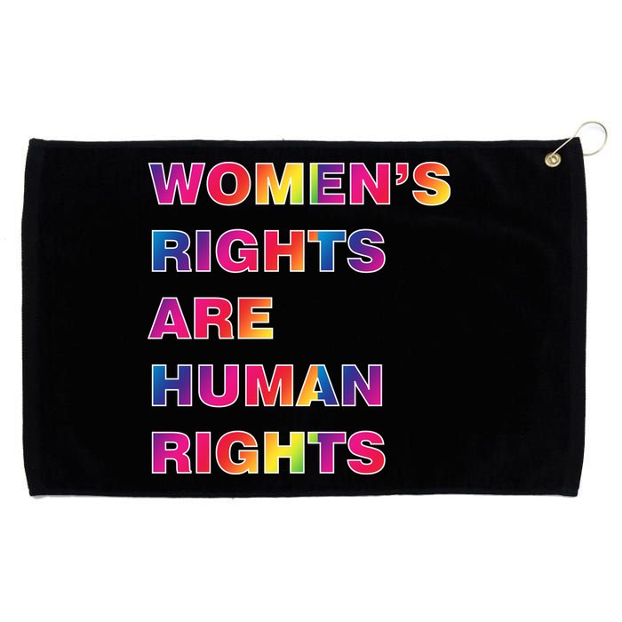 Colorful Women's Rights Are Human Rights Grommeted Golf Towel