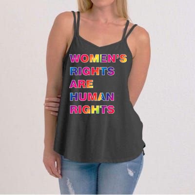 Colorful Women's Rights Are Human Rights Women's Strappy Tank