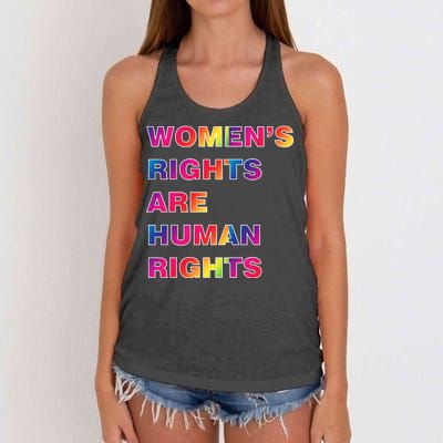 Colorful Women's Rights Are Human Rights Women's Knotted Racerback Tank