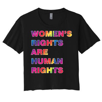 Colorful Women's Rights Are Human Rights Women's Crop Top Tee