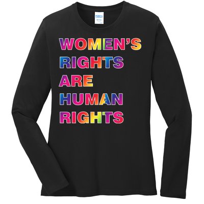 Colorful Women's Rights Are Human Rights Ladies Long Sleeve Shirt