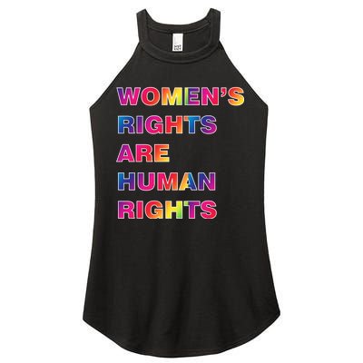 Colorful Women's Rights Are Human Rights Women's Perfect Tri Rocker Tank