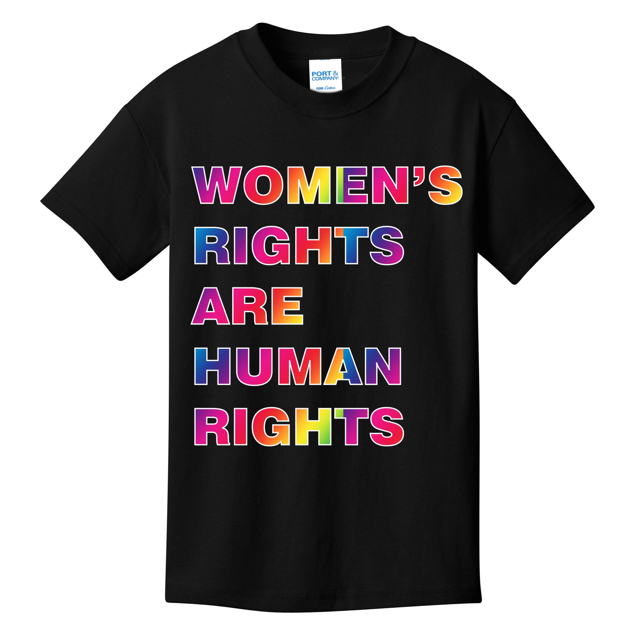 Colorful Women's Rights Are Human Rights Kids T-Shirt