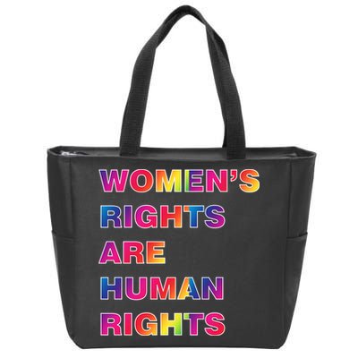 Colorful Women's Rights Are Human Rights Zip Tote Bag