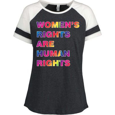 Colorful Women's Rights Are Human Rights Enza Ladies Jersey Colorblock Tee