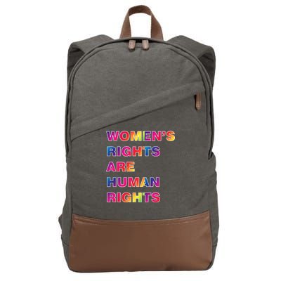 Colorful Women's Rights Are Human Rights Cotton Canvas Backpack