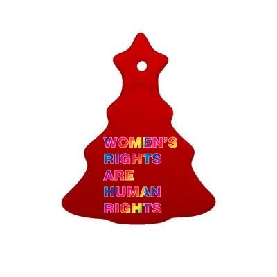 Colorful Women's Rights Are Human Rights Ceramic Tree Ornament