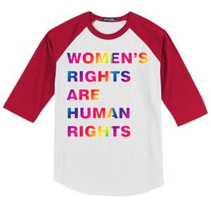 Colorful Women's Rights Are Human Rights Kids Colorblock Raglan Jersey