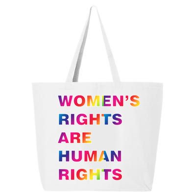 Colorful Women's Rights Are Human Rights 25L Jumbo Tote