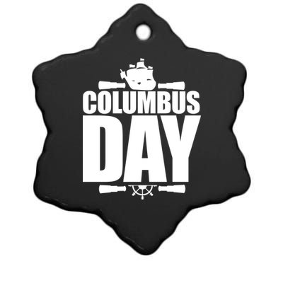 Columbus Day Ceramic Star Ornament