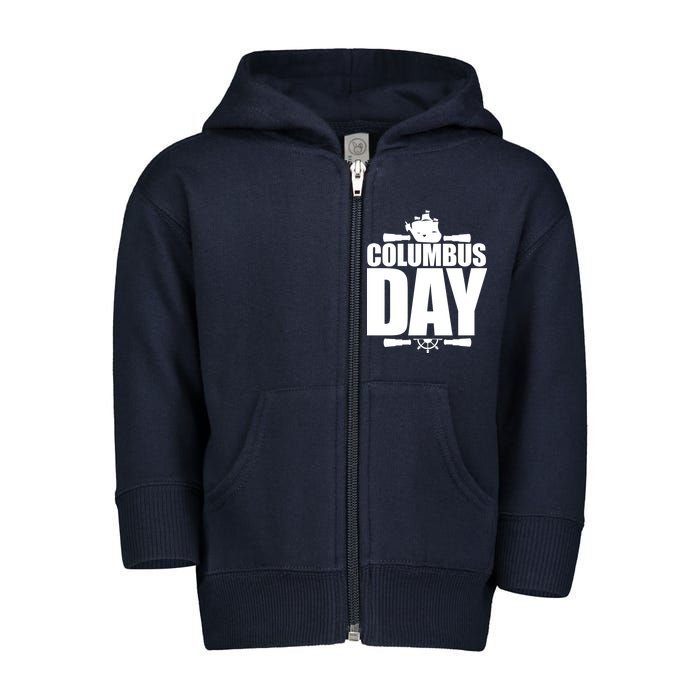 Columbus Day Toddler Zip Fleece Hoodie