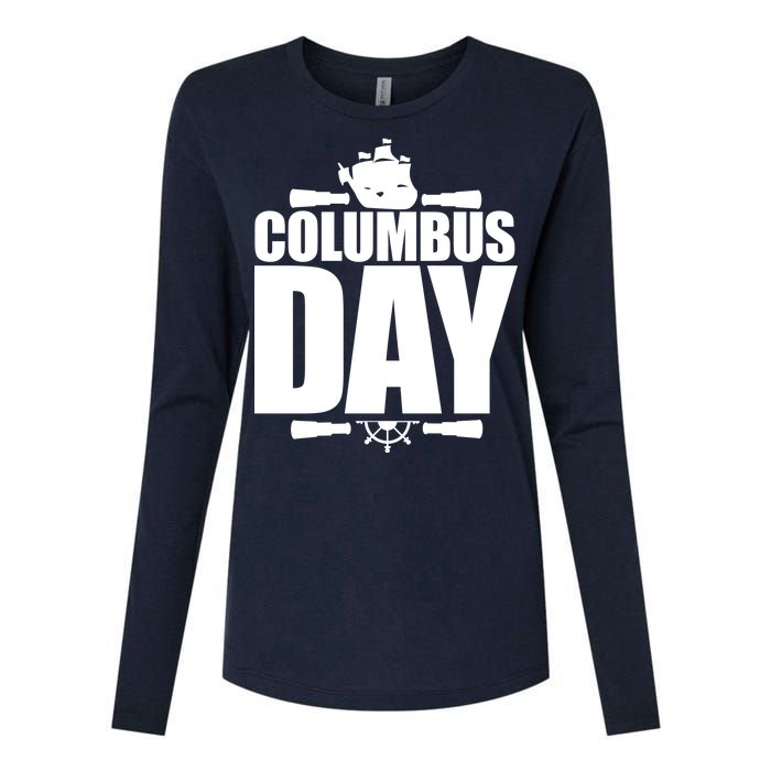 Columbus Day Womens Cotton Relaxed Long Sleeve T-Shirt