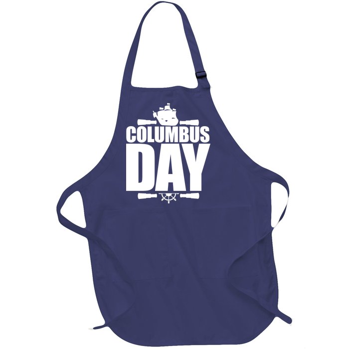 Columbus Day Full-Length Apron With Pockets