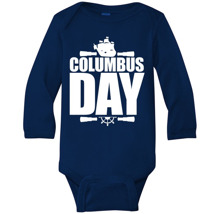 Columbus Day Baby Long Sleeve Bodysuit