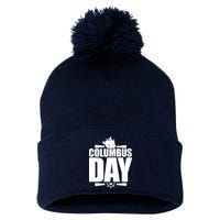 Columbus Day Pom Pom 12in Knit Beanie