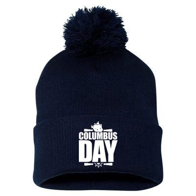 Columbus Day Pom Pom 12in Knit Beanie