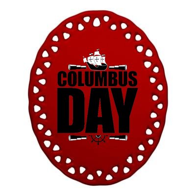 Columbus Day Ceramic Oval Ornament