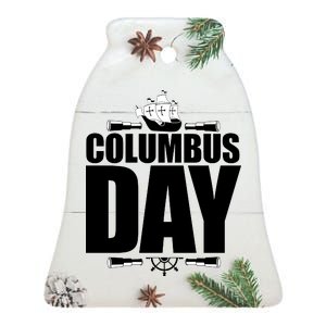 Columbus Day Ceramic Bell Ornament