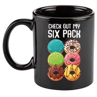 Check Out My Six Pack Donut Great Gift Funny Gym Gift 11oz C Handle Ceramic Mug