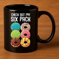 Check Out My Six Pack Donut Great Gift Funny Gym Gift 11oz C Handle Ceramic Mug