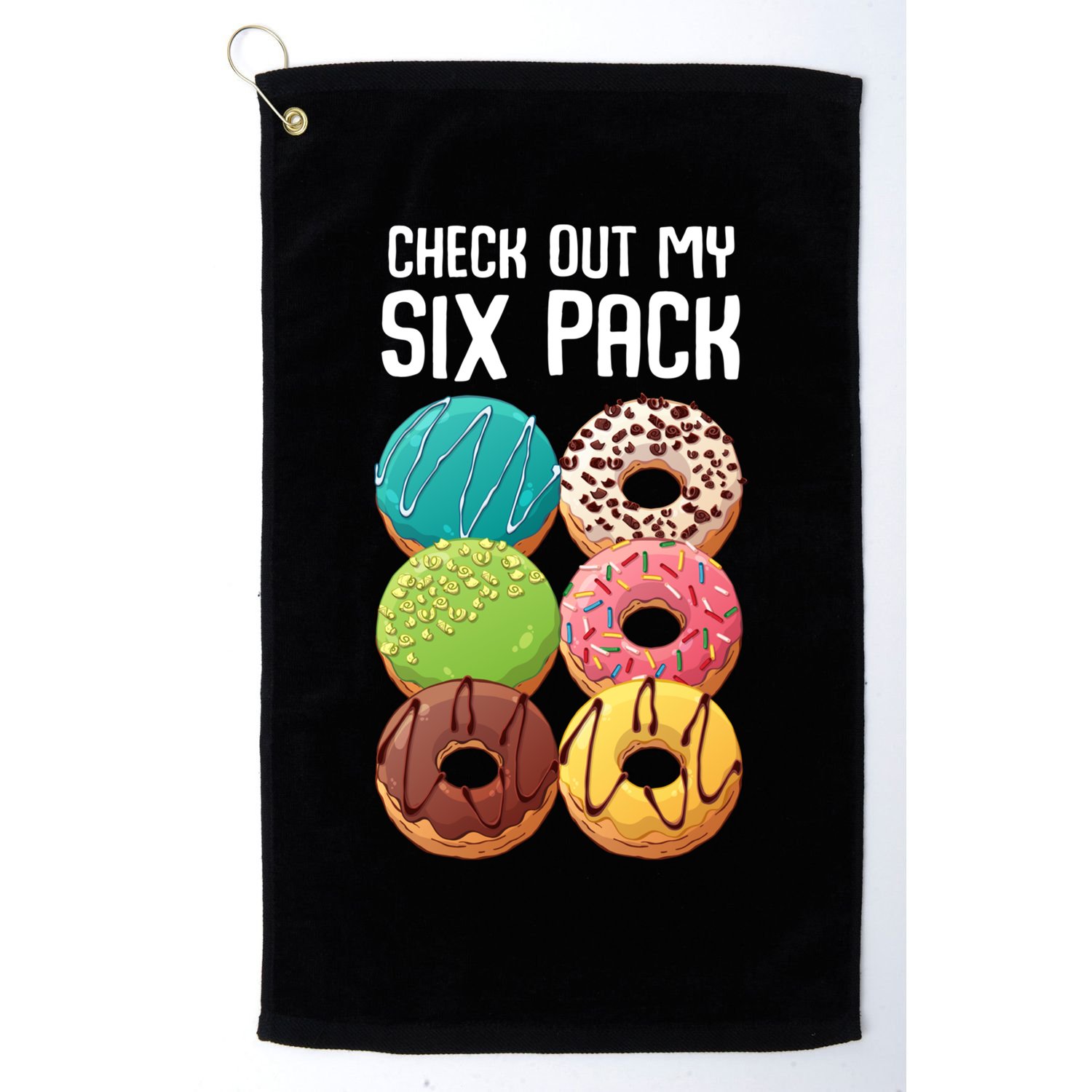 Check Out My Six Pack Donut Great Gift Funny Gym Gift Golf Towel