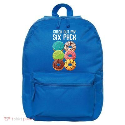 Check Out My Six Pack Donut Great Gift Funny Gym Gift 16 in Basic Backpack