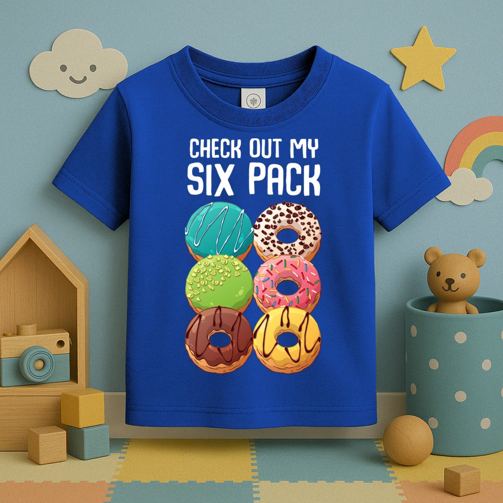 Check Out My Six Pack Donut Great Gift Funny Gym Gift Toddler T-Shirt