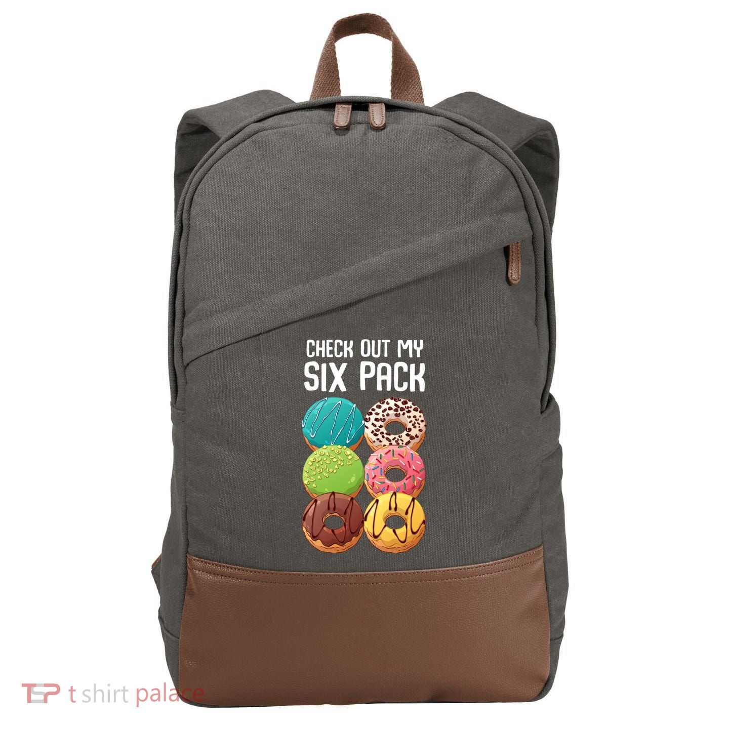 Check Out My Six Pack Donut Great Gift Funny Gym Gift Cotton Canvas Backpack