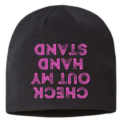 Check Out My Handstand Funny Gymnastics Gift Sustainable Beanie