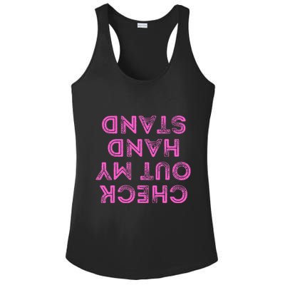 Check Out My Handstand Funny Gymnastics Gift Ladies PosiCharge Competitor Racerback Tank