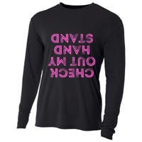 Check Out My Handstand Funny Gymnastics Gift Cooling Performance Long Sleeve Crew