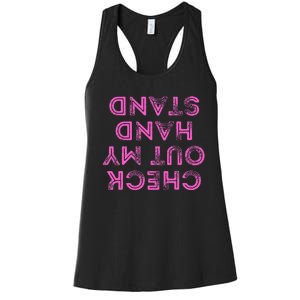 Check Out My Handstand Funny Gymnastics Gift Women's Racerback Tank